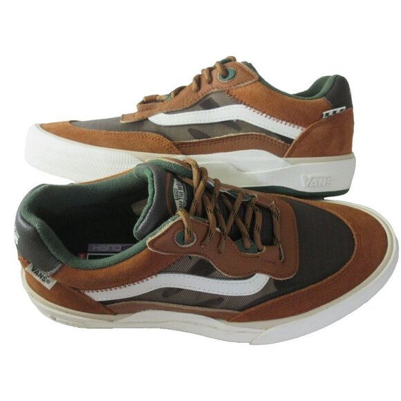 Vans Men\'s Wayvee Ginger Root Brown Green Suede Mesh Skate Shoes Sizes NIB main image 4